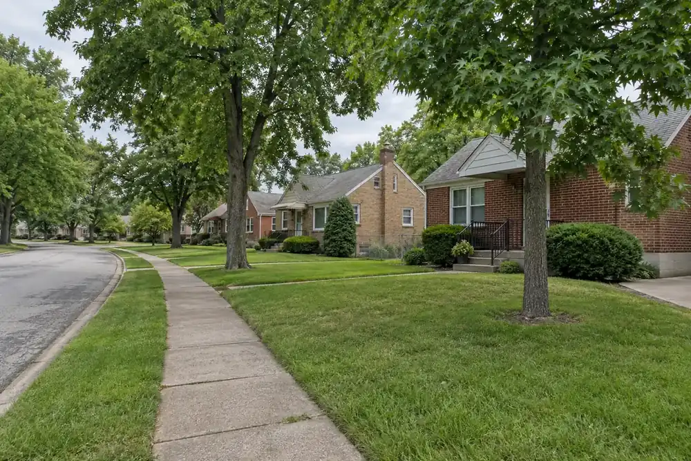Illustration of a typical residential street in the Affton, MO area
