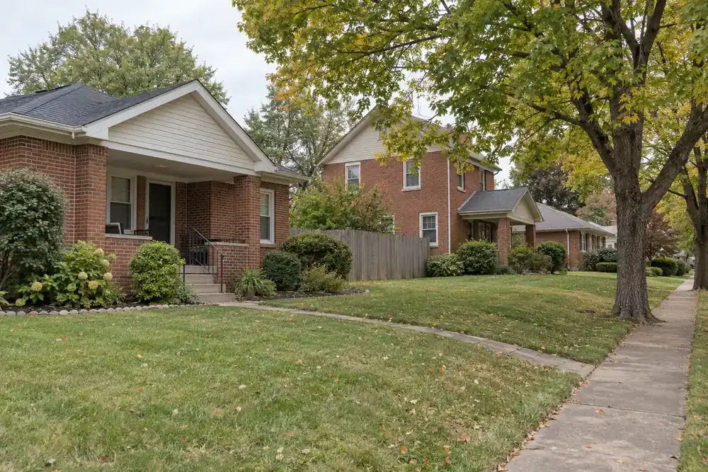 Illustration of a typical residential street in the Belleville, IL area