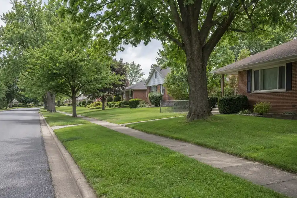 Illustration of a typical residential street in the Collinsville, IL area