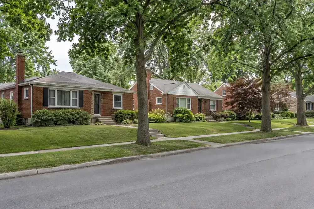 Illustration of a typical residential street in the Jennings, MO area