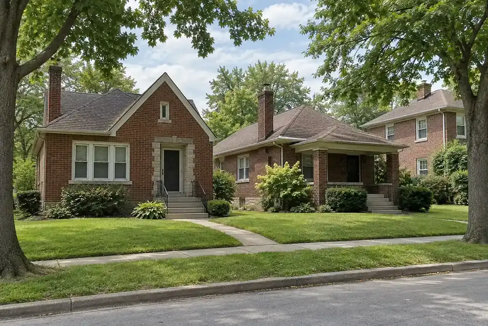 Illustration of a typical residential street in the University City, MO area