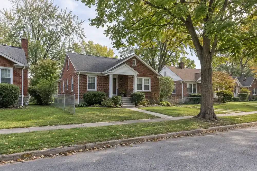 Illustration of a typical residential street in the Wood River, IL area